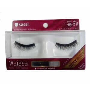 Sassi 803-001 Maiasa 100% Remy Human Hair Eyelashes, Black (single pair)